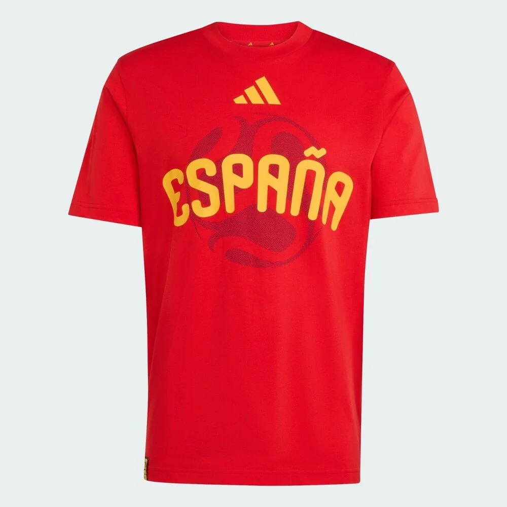 Adidas FIFA World Cup 26 Spain T-Shirt Men's Red Graphic Short Sleeve JAX1841